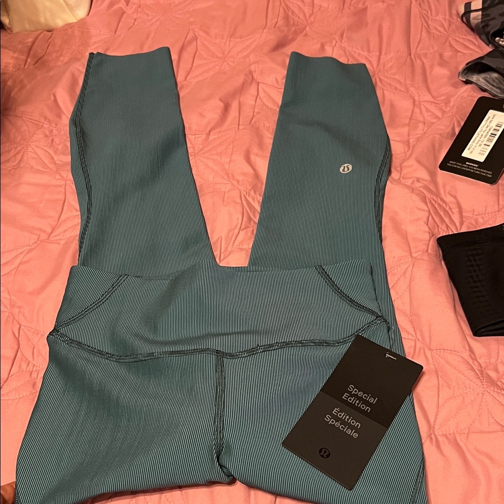 lululemon athletica Special Edition Teal Ribbed High-Rise Leggings